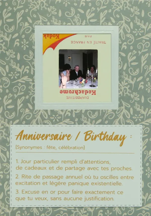 carte anniversaire originale dîner de fête