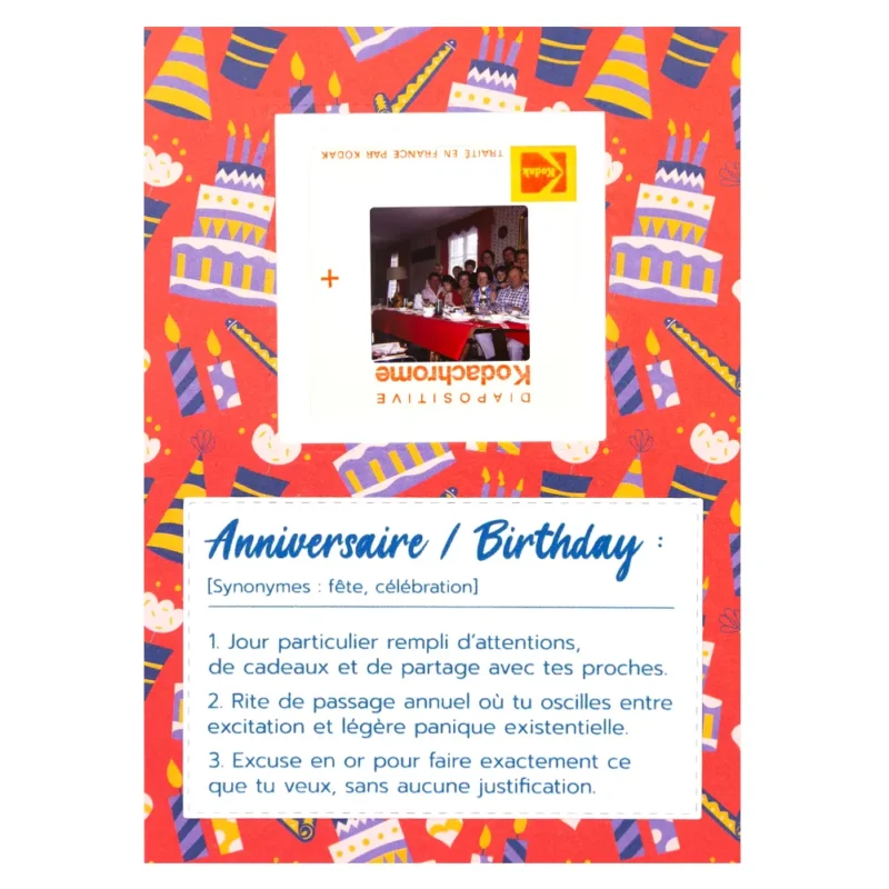 carte anniversaire originale tablée familiale