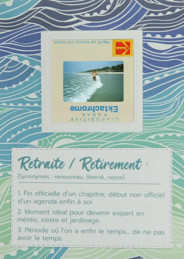 Carte originale de bonne retraite, les pieds dans l'eau