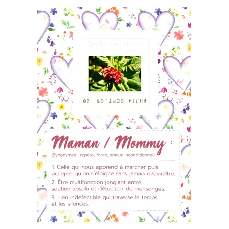 carte anniversaire maman jardin