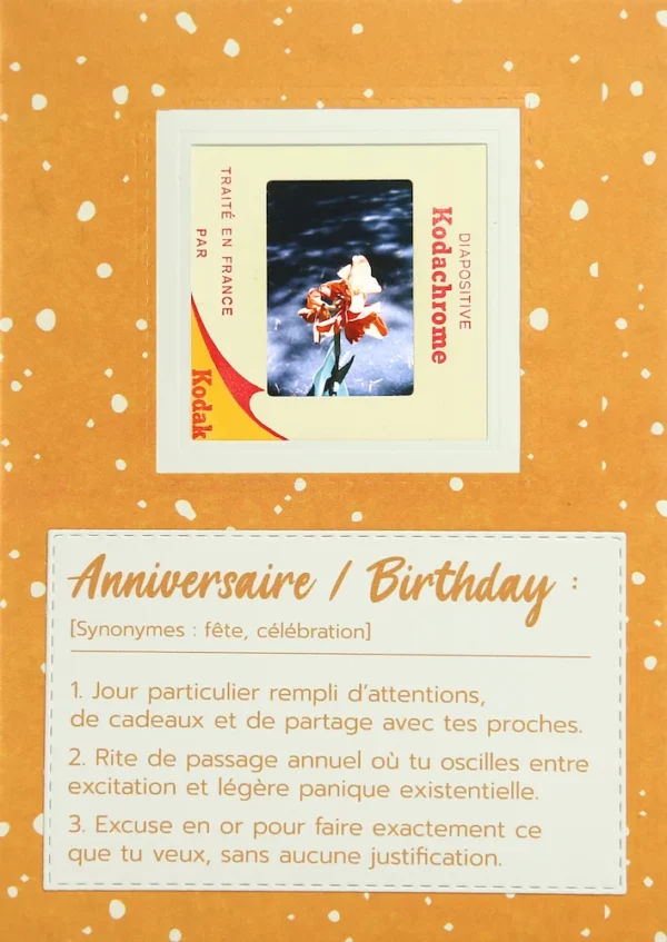 Carte d'anniversaire florale et orangée unique