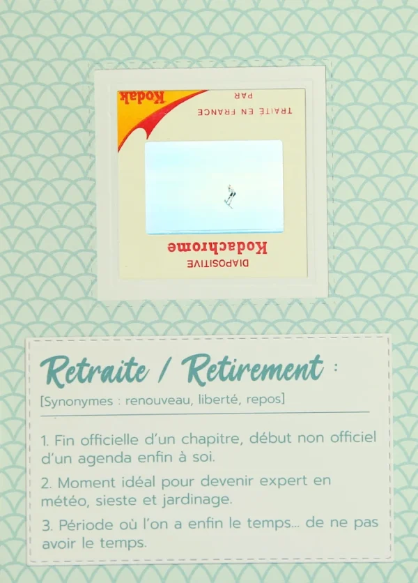 Carte de bonne retraite unique avec une diapositive d'une personne qui saute en ski nautique