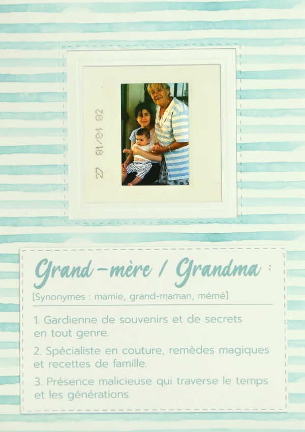 Carte originale pour célébrer la famille et les grands-mères en particulier.