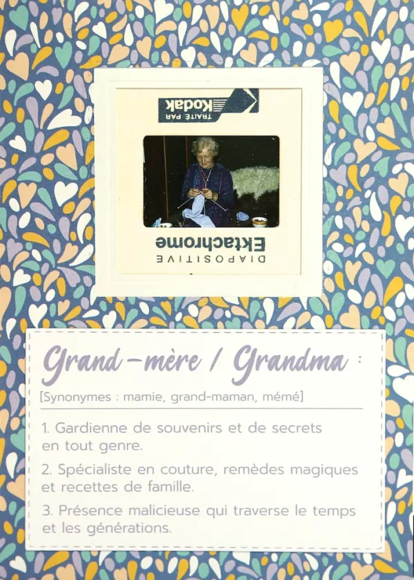 Carte originale faite en France pour célébrer les grands-mères et surtout celle qui tricotent
