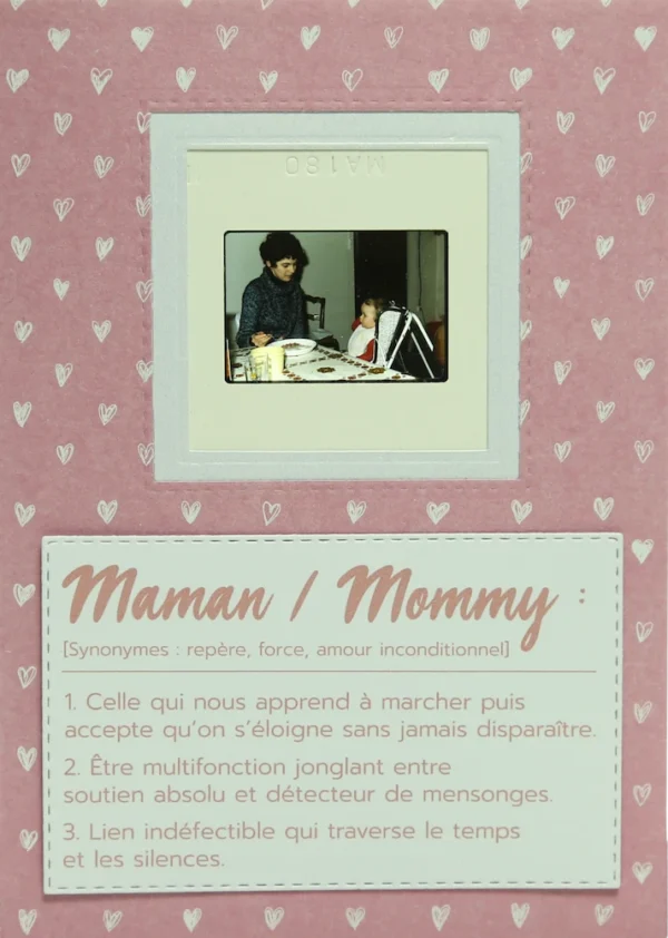 Carte originale faite main avec poésie sur le thème des mamans.