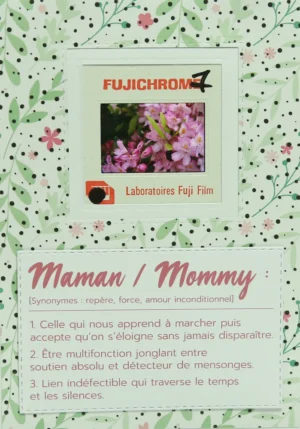 Carte faite main en France avec une diapositive de fleurs pour célébrer les mamans