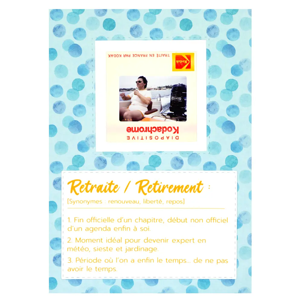 carte retraite femme sur un bateau